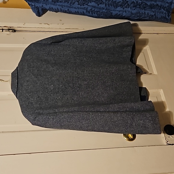 Women's Graff Vintage Houndstooth size 16 blazer zipper front w Faux pockets - Picture 5 of 6